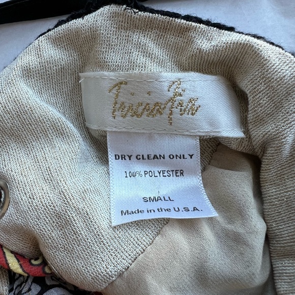 VTG 90s Tricia Fix SUNDRESS small beads 70s crochet lace groovy retro crossback - Picture 14 of 16